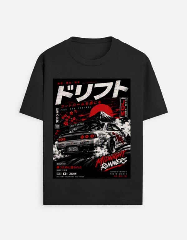 Midnight Runners Japanese Drift Streetwear Graphic T-Shirt